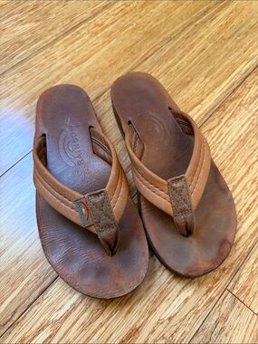 Rainbow Wonens Redwood Brown Premier Leather Flip Flop Sandals sz Small(5.5-6.5)